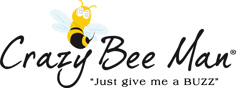 Crazy Bee Man with slogan under it